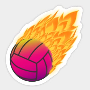 Volleyball On Fire Sticker